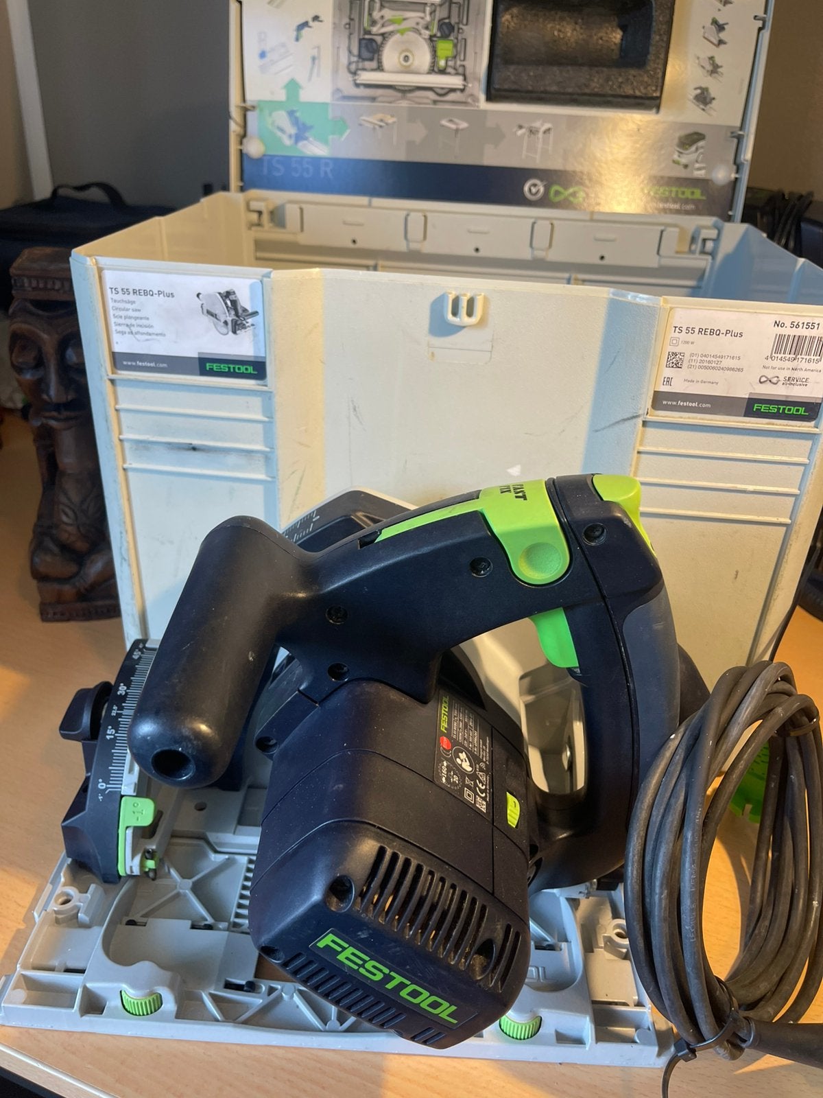 ⭐️ Festool invalzaag TS 55 REBQ- plus ⭐️, Invalzaag, Ophalen of Verzenden, Zo goed als nieuw, 30 tot 70 mm