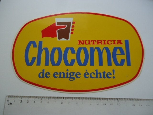 sticker oud CHOCOMEL NUTRICIA chocomelk melk groot retro, Verzamelen, Stickers, Zo goed als nieuw, Bedrijf of Vereniging, Verzenden