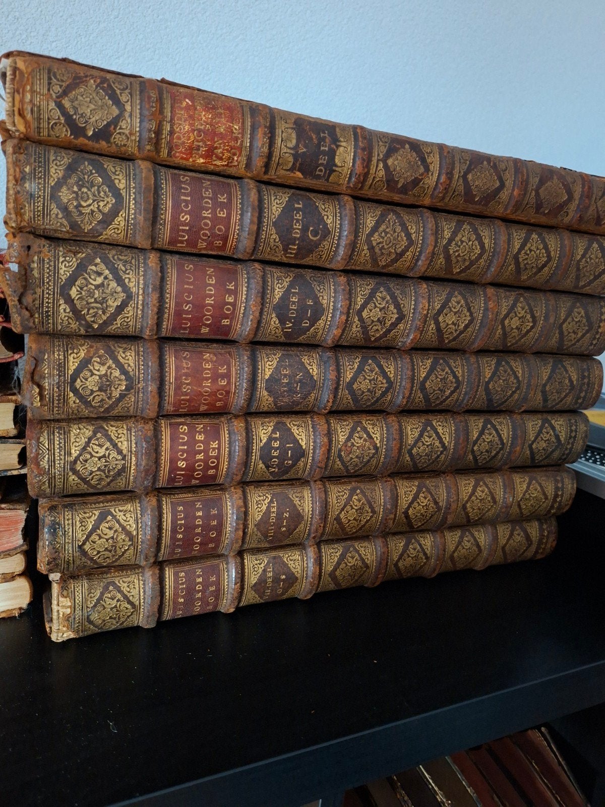 7 monumentale 18e-eeuwse folio-boeken, goudopdruk 1724-1738, Antiek en Kunst, Ophalen of Verzenden
