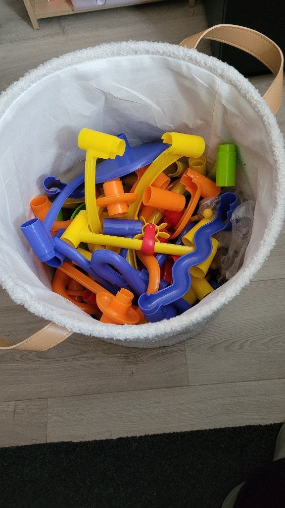 knikkerbaan onderdelen in opberger, Kinderen en Baby's, Ophalen, Zo goed als nieuw, Overige merken