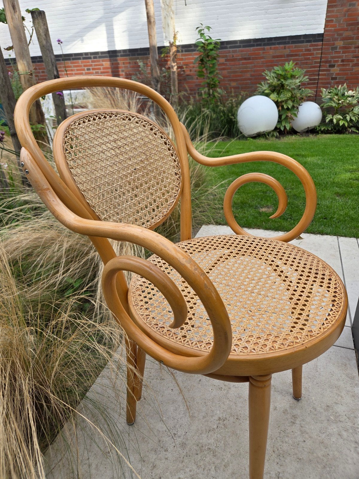 Vintage bentwood fauteuil | Thonet No. 11 stijl | rotan, Ophalen