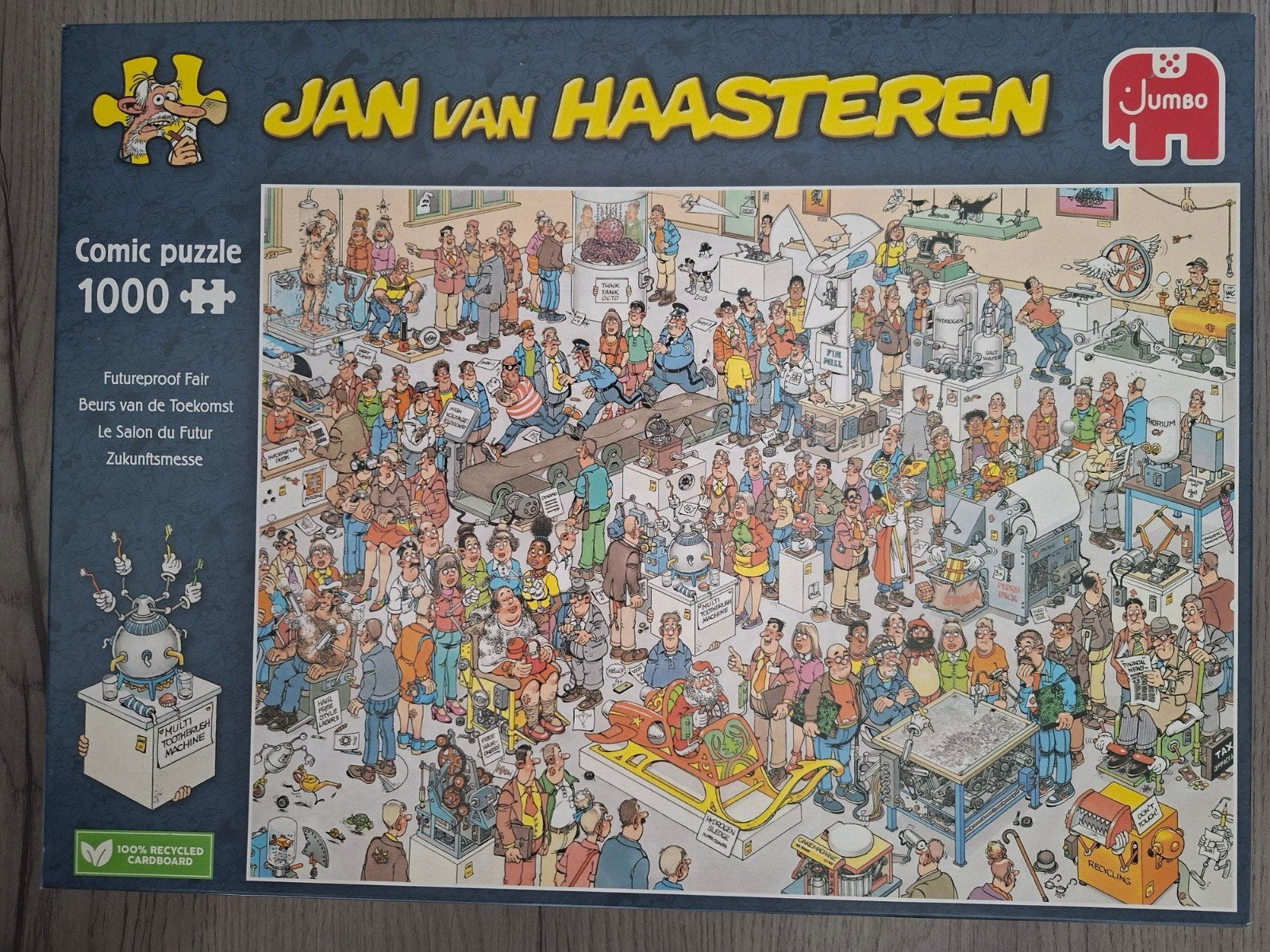 Jan van Haasteren 1000 st. Beurs van de toekomst, Ophalen of Verzenden, 500 t/m 1500 stukjes, Zo goed als nieuw