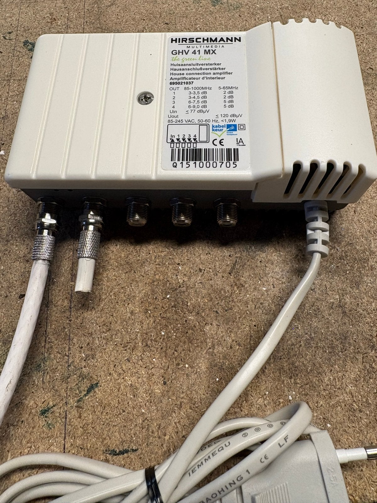 Hirschmann GHV 41 MX TV/Radio huisaansluiting versterker, Minder dan 60 watt, Ophalen, Overige merken, Gebruikt