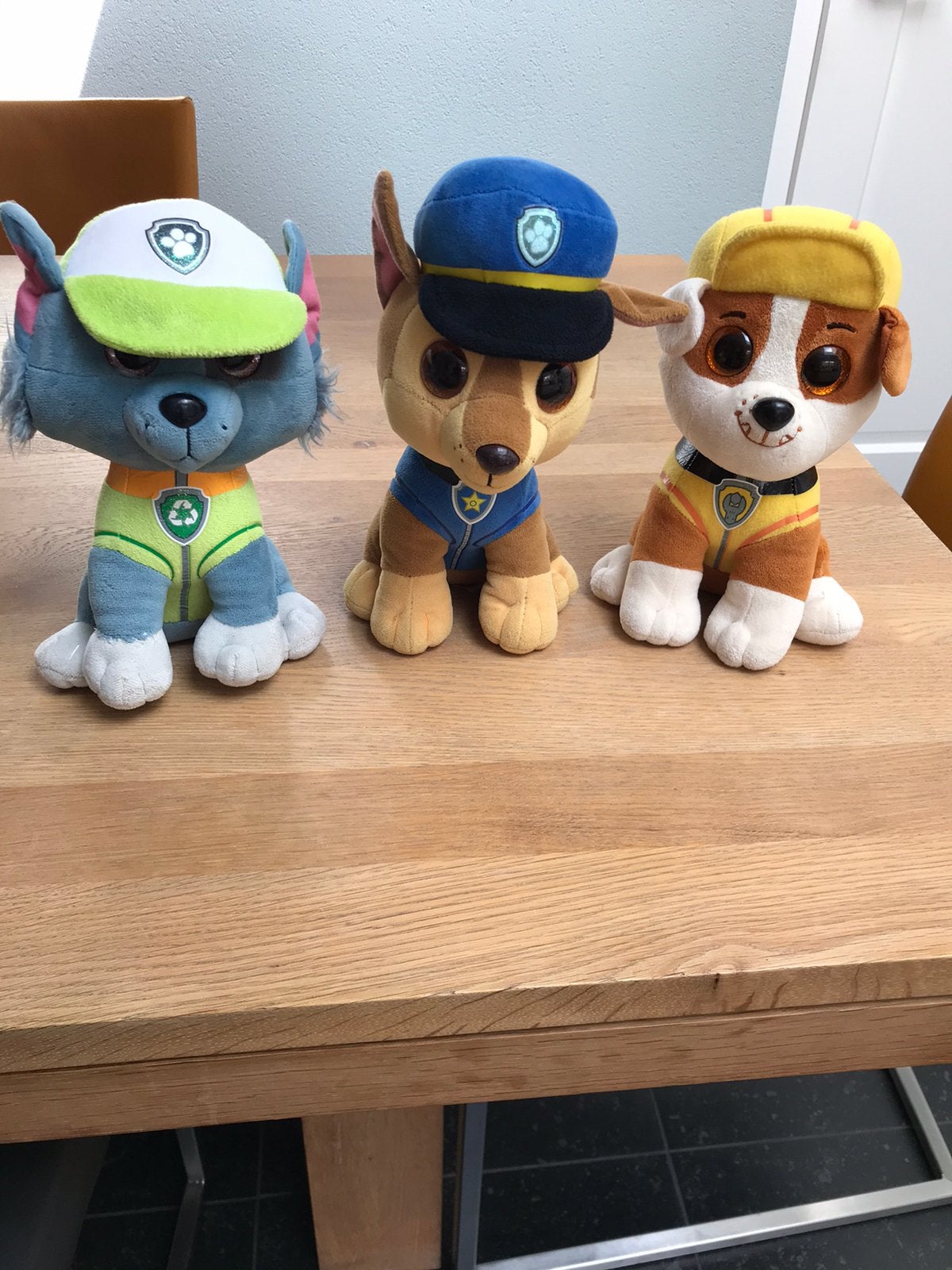 Paw patrol knuffels,Rocky,Chase,Rubble, Ophalen of Verzenden, Zo goed als nieuw