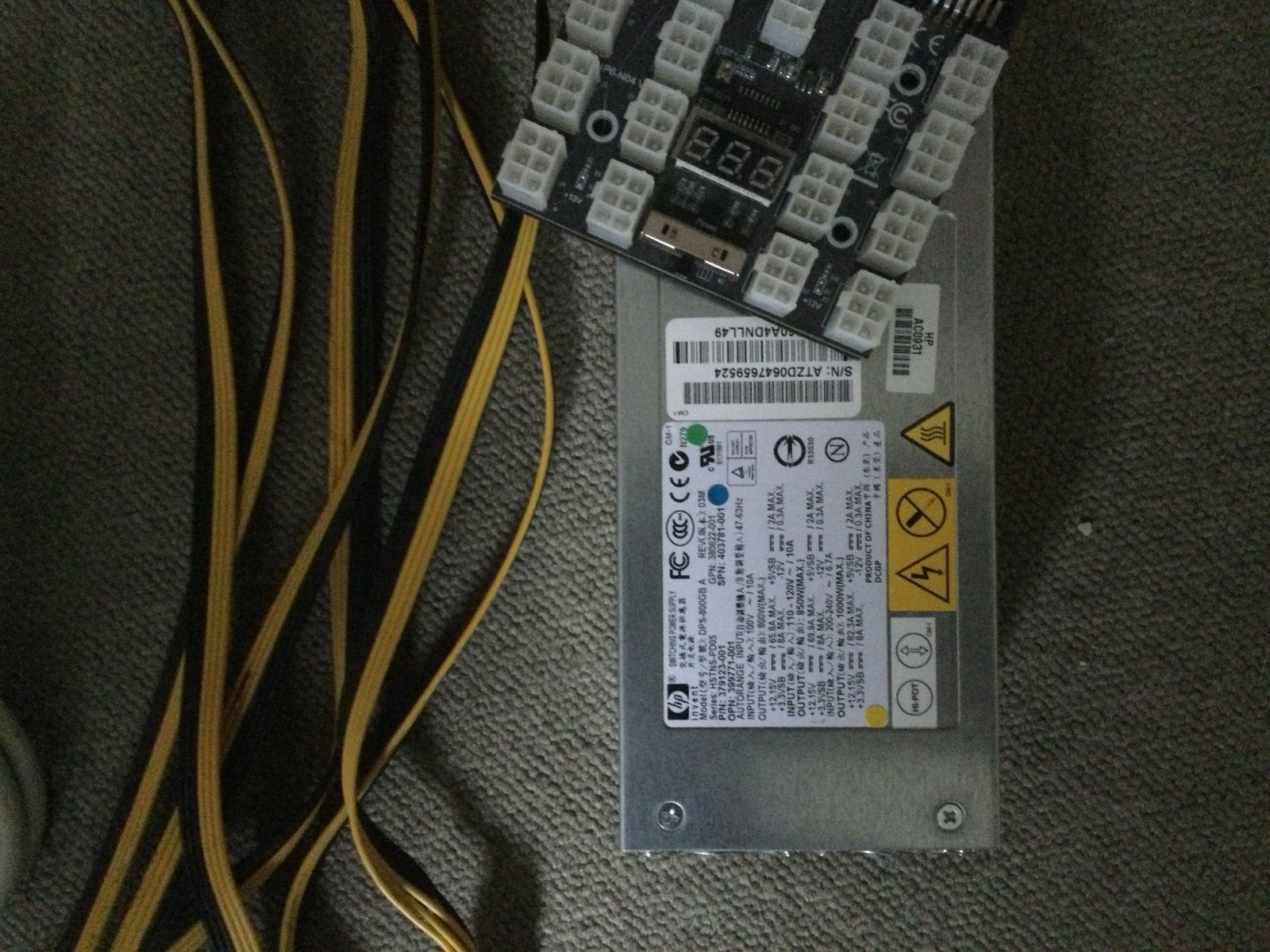 HP Server Voeding 750W met Breakout Board en Kabels, Ophalen of Verzenden, Gebruikt
