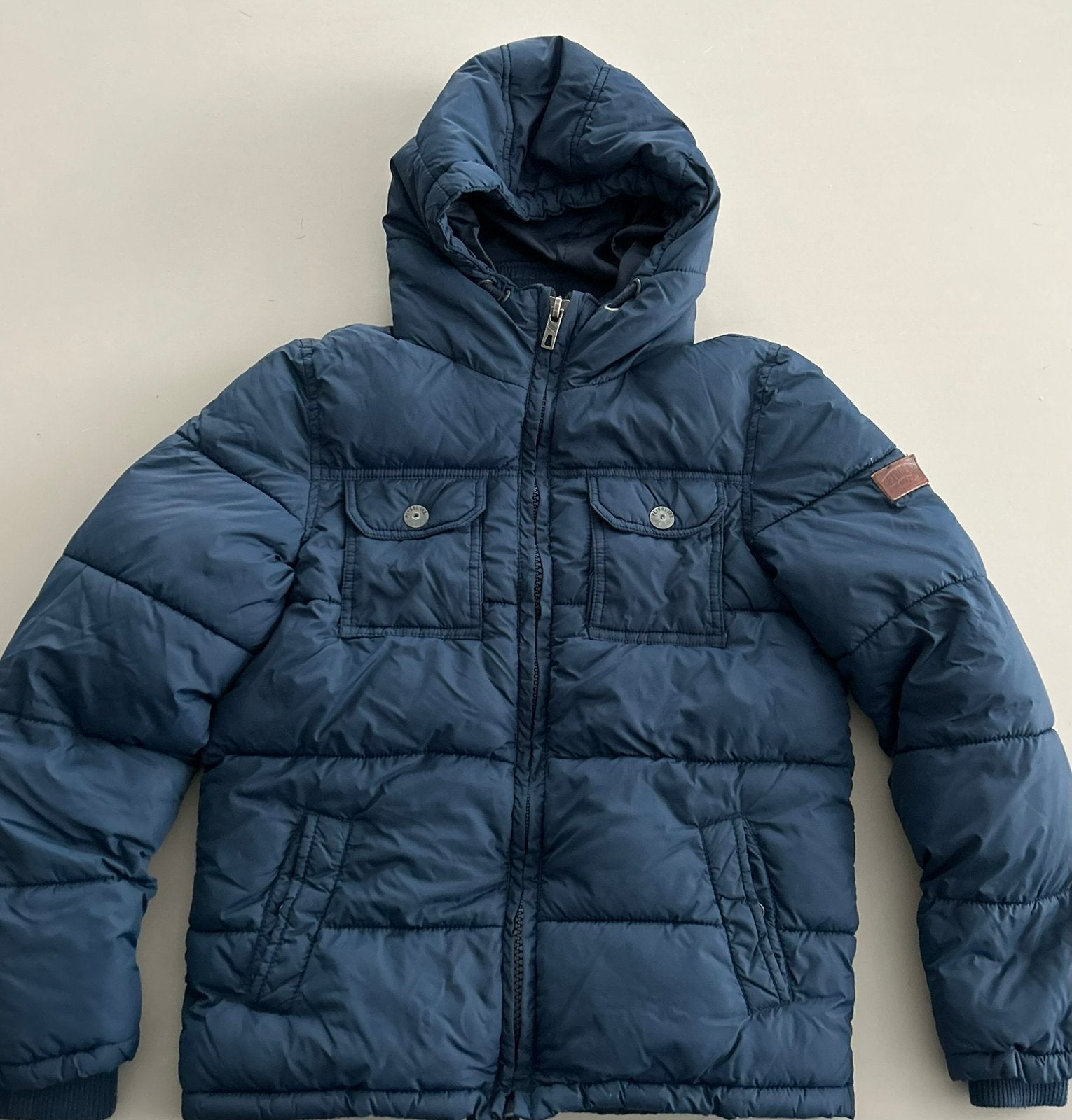 Petrol donkerblauwe winterjas maat 152, Petrol, Ophalen of Verzenden, Zo goed als nieuw, Jongen