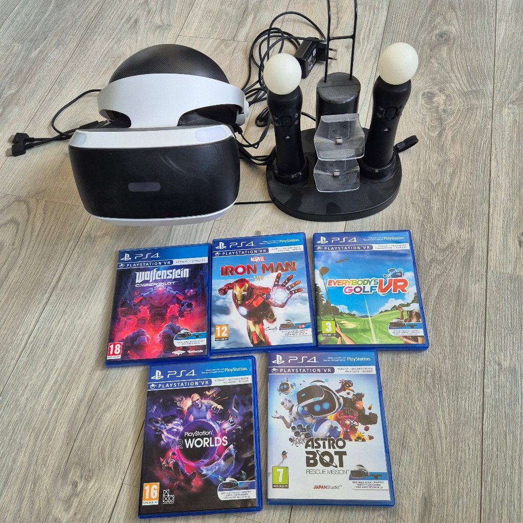 VR bril voor PS incl 5 spellen etc, Spelcomputers en Games, Ophalen of Verzenden, Zo goed als nieuw, Controller, PlayStation 4