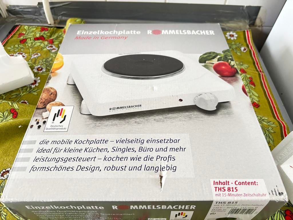 Enkele kookplaat elektrisch, Witgoed en Apparatuur, Kookplaten, Nieuw, 3 kookzones of minder, Ophalen of Verzenden, Vrijstaand