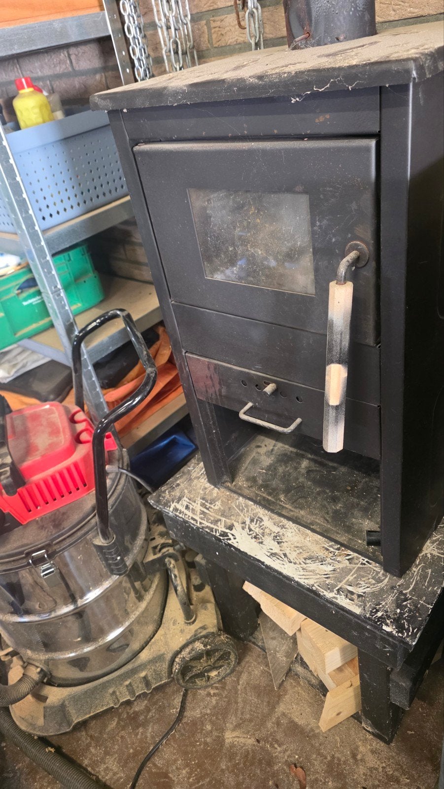 Houtkachel voor schuur of overkapping, Huis en Inrichting, Ophalen, Gebruikt, Houtkachel, Vrijstaand
