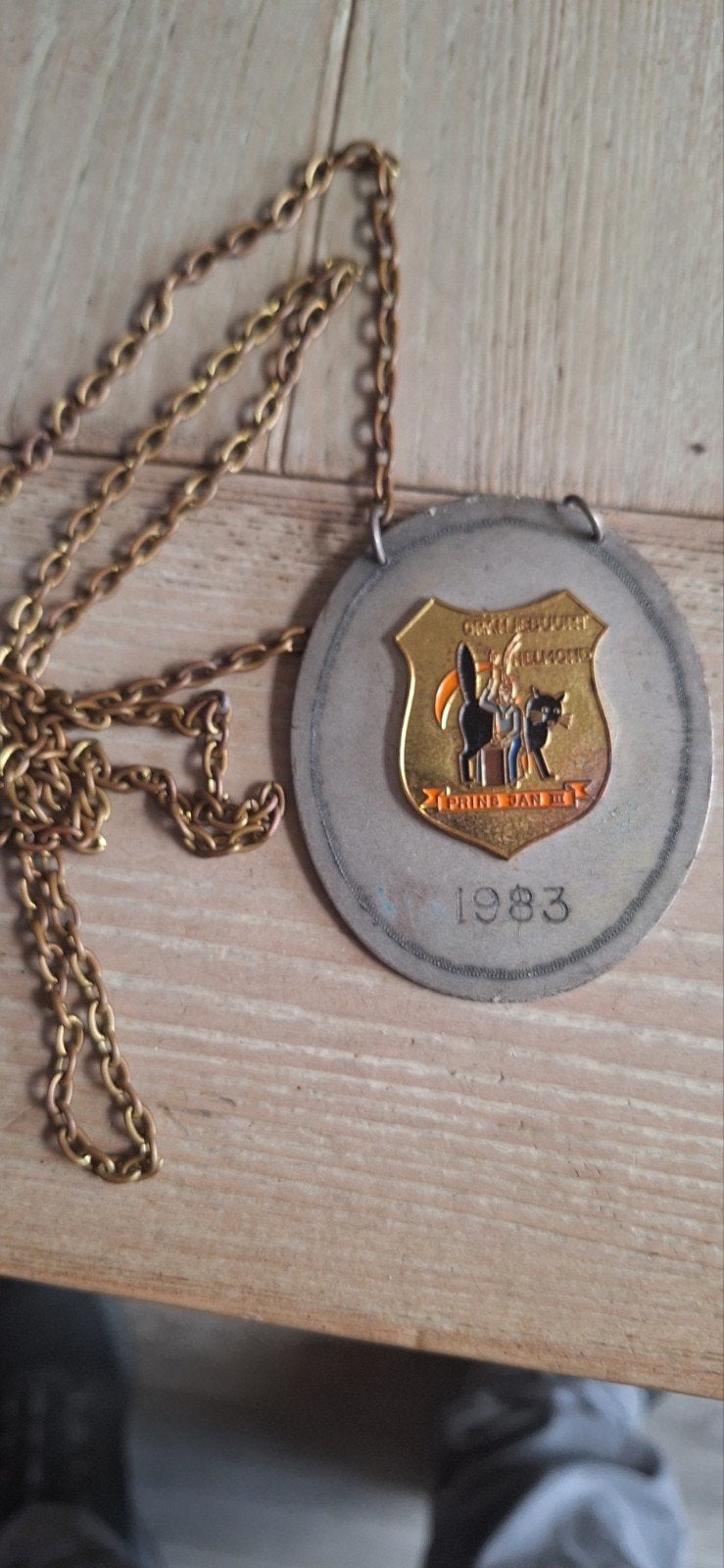 Oranjebuurt Helmond carnaval medaille uit 1983 (7626), Postzegels en Munten, Penningen en Medailles, Ophalen of Verzenden, Overige materialen