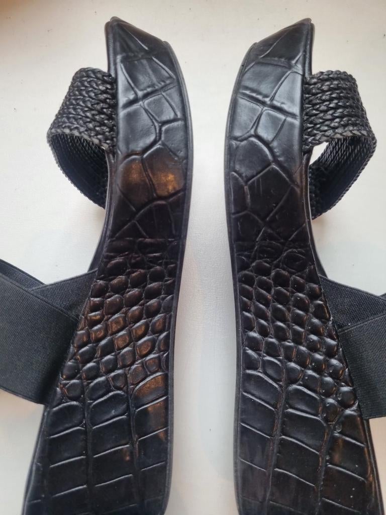 Dames sandaal met plateau / sleehak, Zwart, Nr, Zo goed als nieuw, Sandalen of Muiltjes