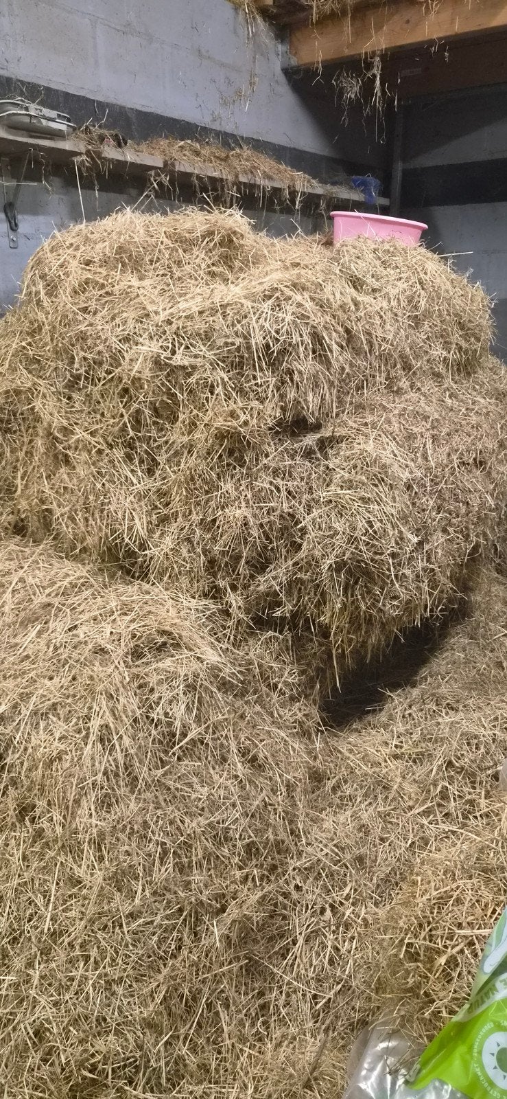 Deel vab een grote baal hooi, Ophalen, Vee
