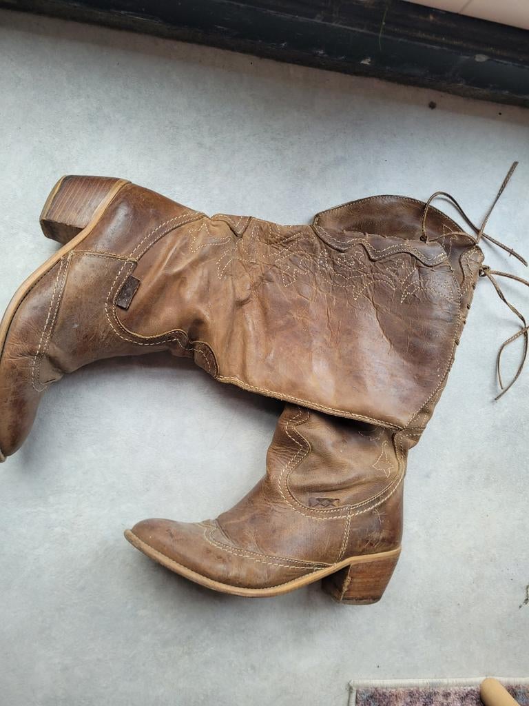 Mooie stoere cowboylaarzen maat 40, Ophalen of Verzenden, Gedragen, Bruin, Hoge laarzen