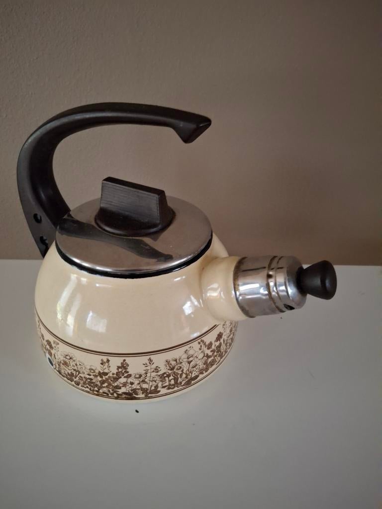 Vintage Baumann fluitketel West Germany bloemmotief, Antiek en Kunst, Ophalen of Verzenden
