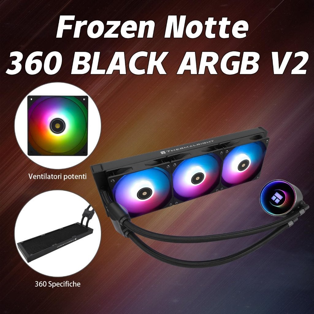TR Frozen Notte 360 BLACK ARGB, zwarte 360 CPU-koeler, Legal@thermisar.com, Waterkoeling, Nieuw, Ophalen of Verzenden