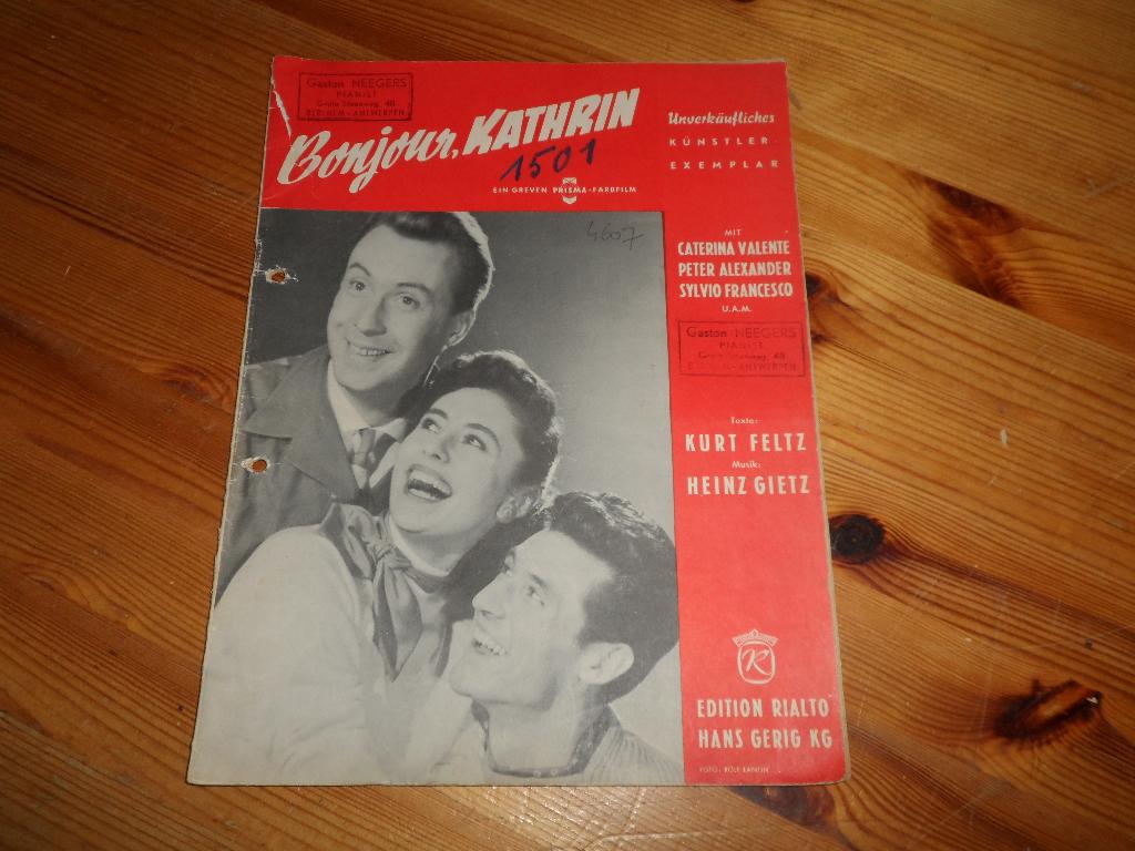Bonjour kathrin - kurt feltz / heinz gietz, Muziek en Instrumenten, Gebruikt, Gitaar, Ophalen of Verzenden, Artiest of Componist