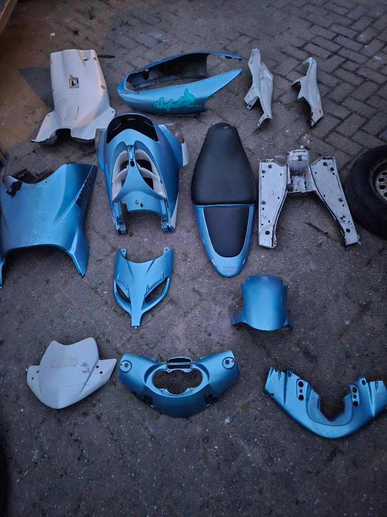 Kappenset Compleet kap Aprilia SR SR50 Blauw wit SR2000, Aprilia, SR, Gebruikt, Aprilia