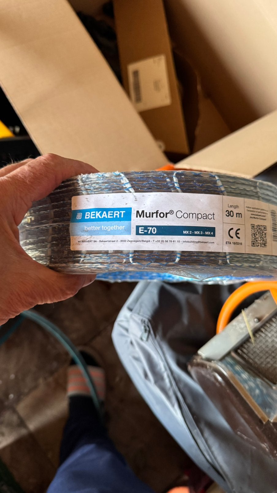 Murfor compact wapening voor metselwerk, Ophalen