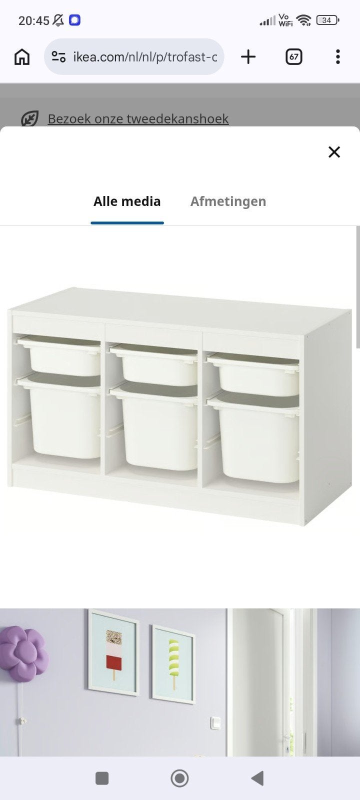 Ikea trofast kast speelgoed kast, Kinderen en Baby's, Kinderkamer | Commodes en Kasten, Ophalen, Gebruikt, 75 tot 100 cm, Minder dan 50 cm