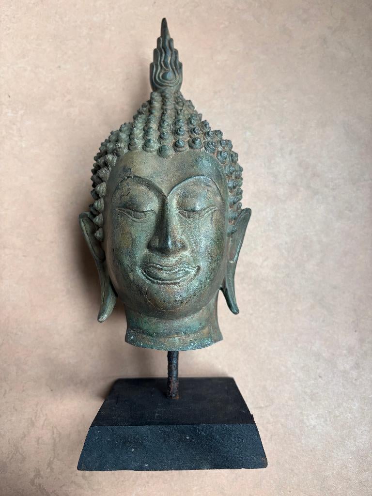 Fraai oud bronzen Boeddha beeld, 30 cm, Antiek en Kunst, Ophalen of Verzenden