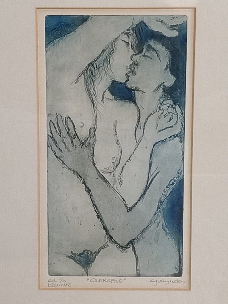 Kleurets "Overgave" - AJ van Uden, Ophalen, Portret, Ets, Genummerd