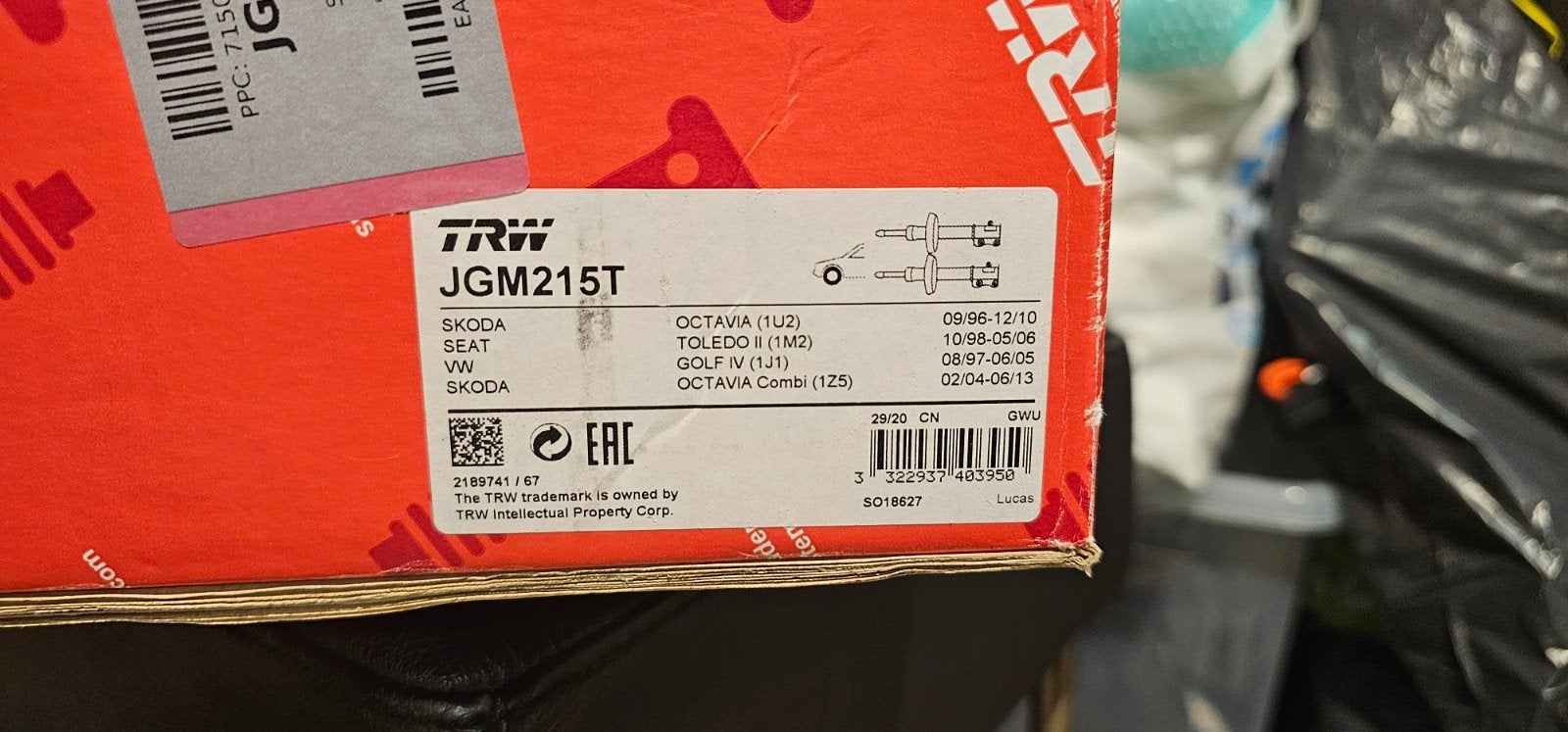 TRW JGM215T Schokdempers voor Skoda, Seat, VW, Ophalen of Verzenden, Nieuw, Seat