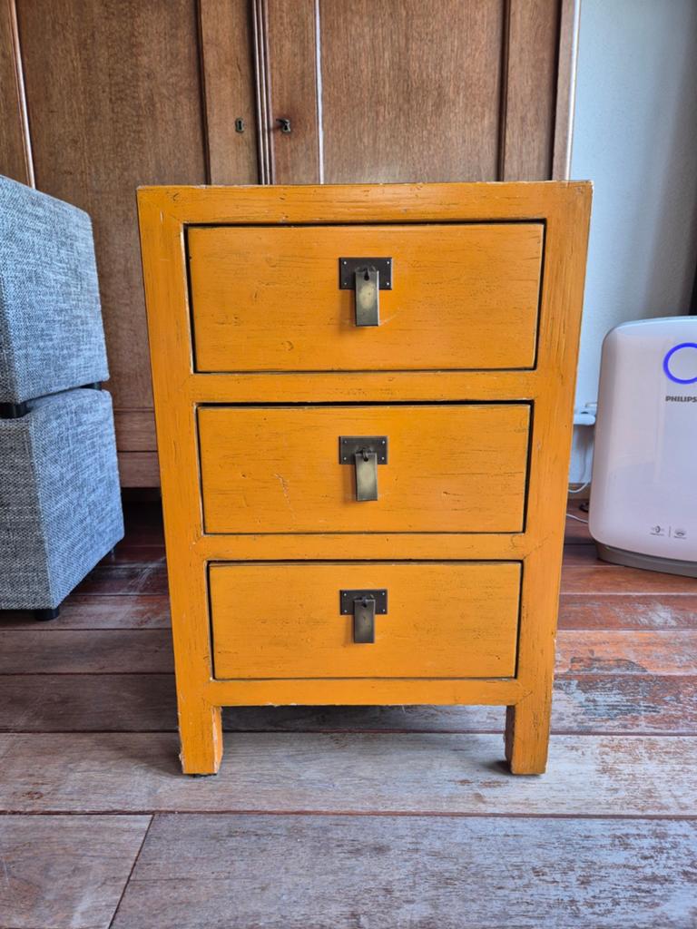 Oud Chinees kastje met 3 lades - 50x45x76 cm, Ophalen, Gebruikt, 50 tot 100 cm, 3 of 4 laden