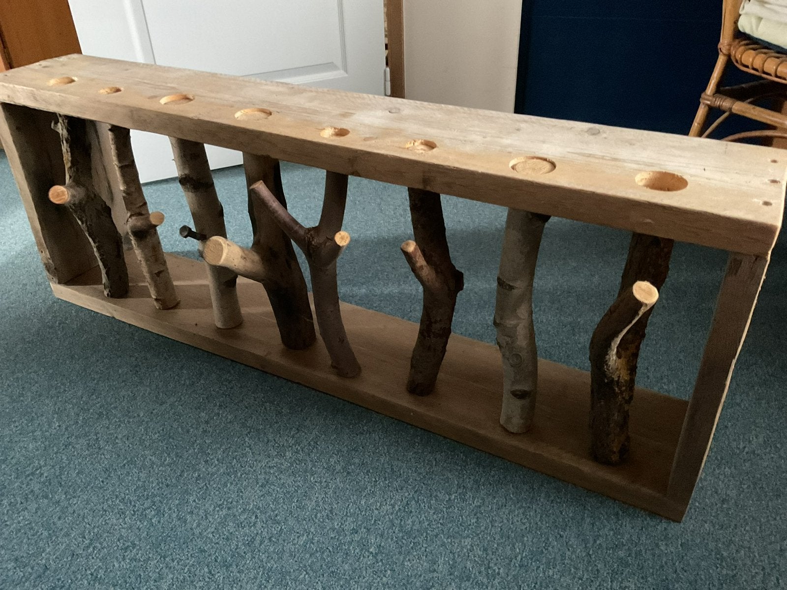 Steigerhouten wandkapstok, Ophalen, Zo goed als nieuw, 100 tot 150 cm