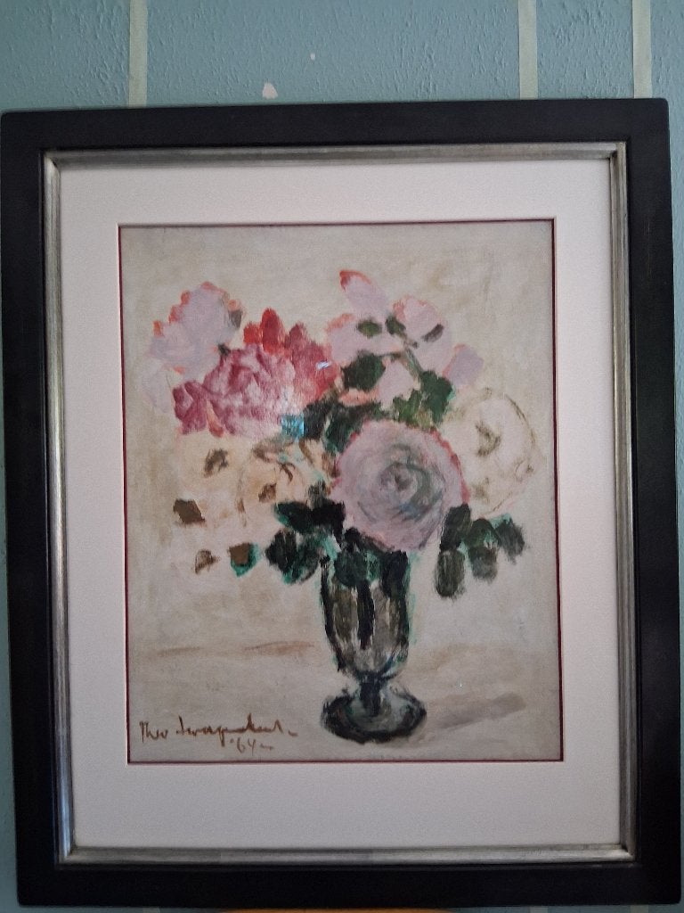 Bloemstilleven door Theo Swagemakers, Ophalen of Verzenden, Origineel werk, Bloemen