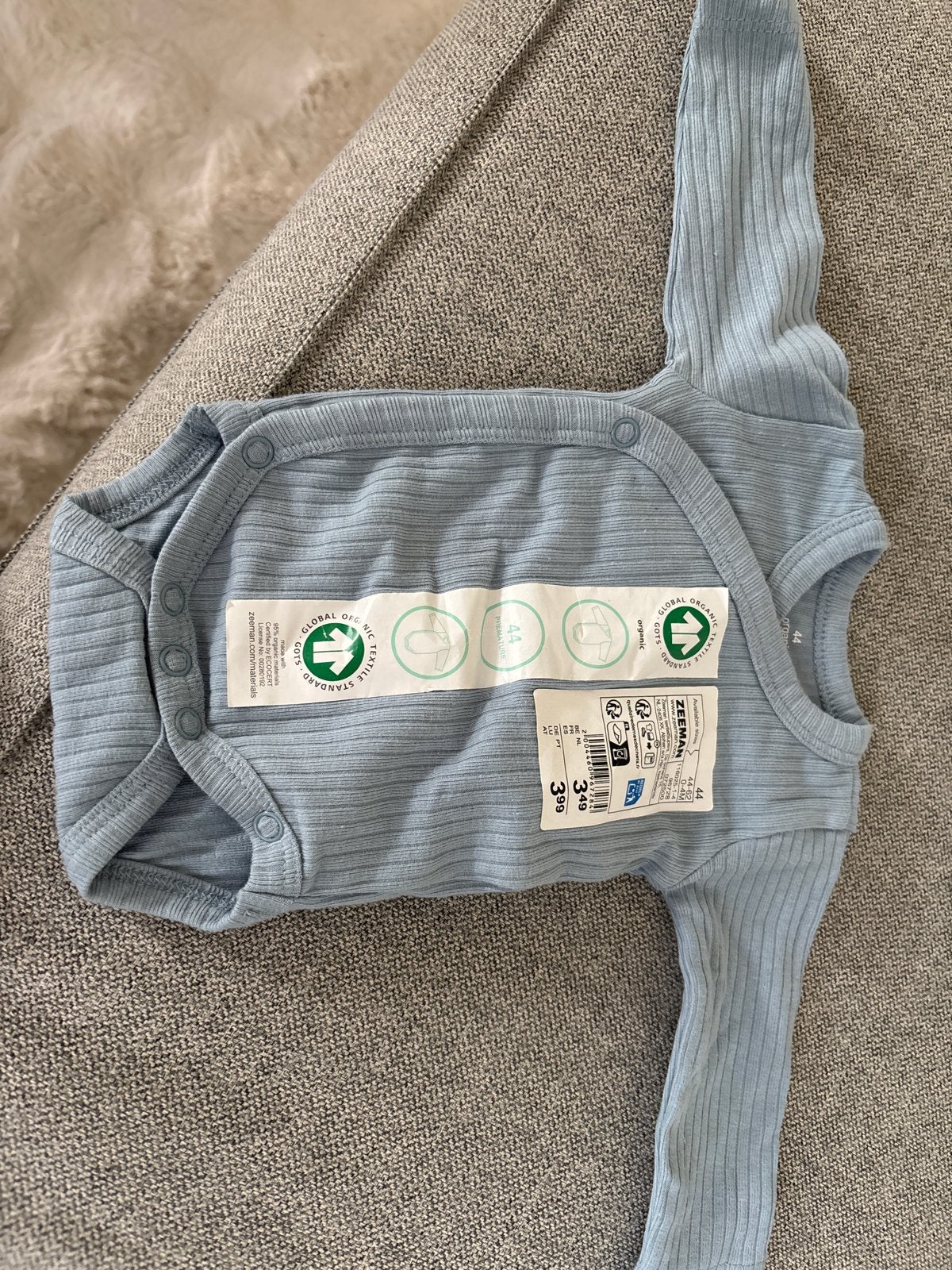Zeeman romper maat 44, lichtblauw, nieuw met kaartje, Ophalen, Nieuw, Jongetje of Meisje, Pakje