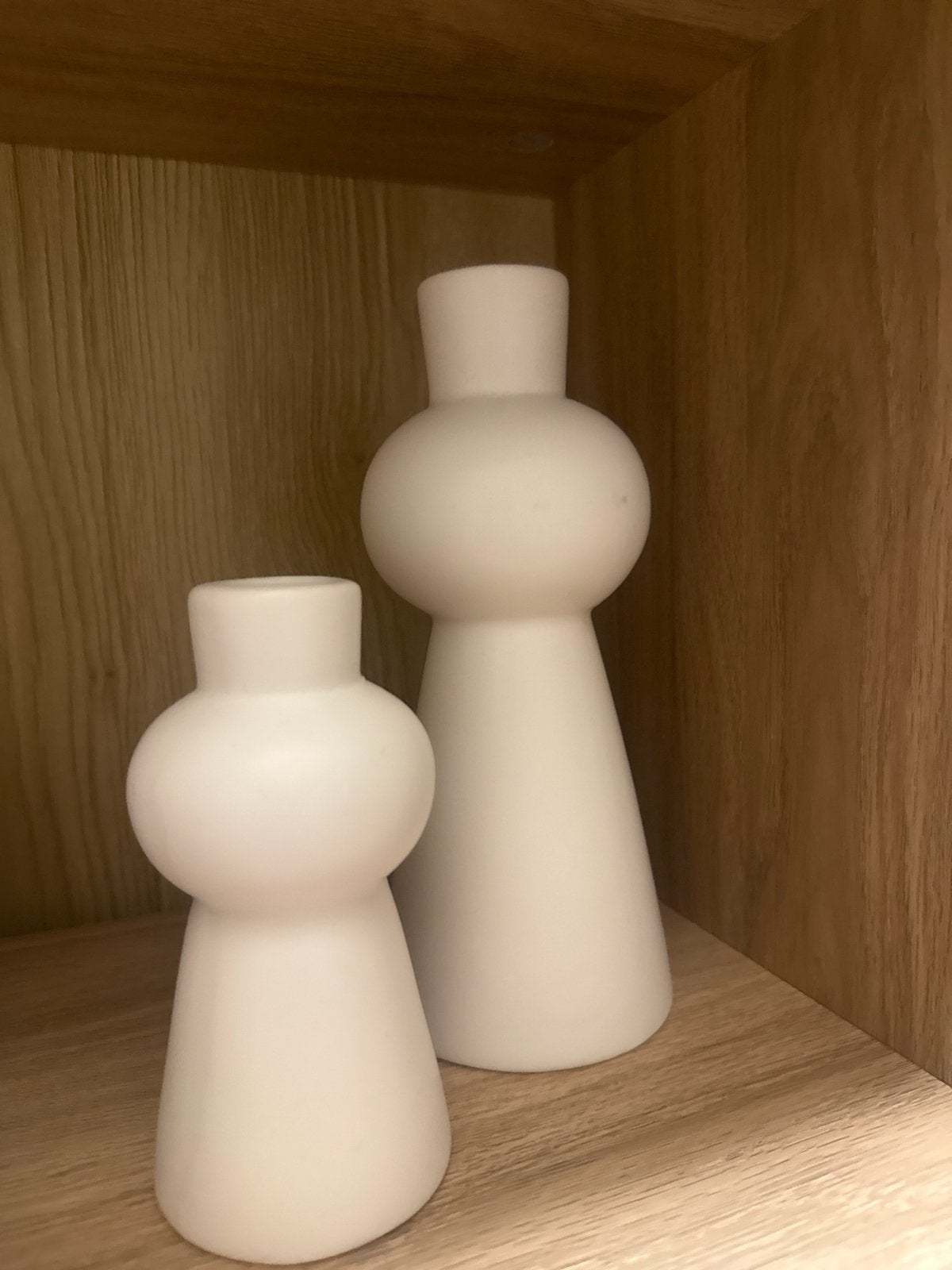 Set van 2 kaarshouders, Ophalen of Verzenden, Zo goed als nieuw, Matte afwerking, Wit