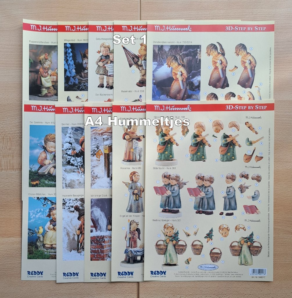 05...A4 - 3D KNIPVELLEN HUMMELTJES 61 SOORTEN-461 VELLEN, Hobby en Vrije tijd, Ophalen of Verzenden, Nieuw, Meerdere plaatjes