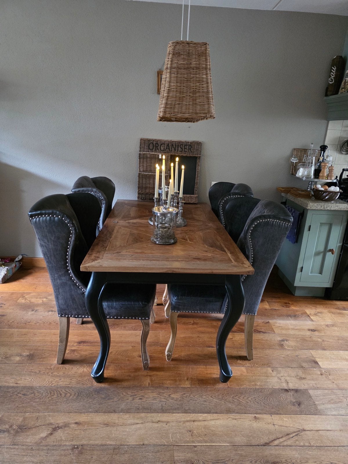 4x Rivièra Maison Keith I Dining Wing Chair vintage Pellini-, Huis en Inrichting, Ophalen