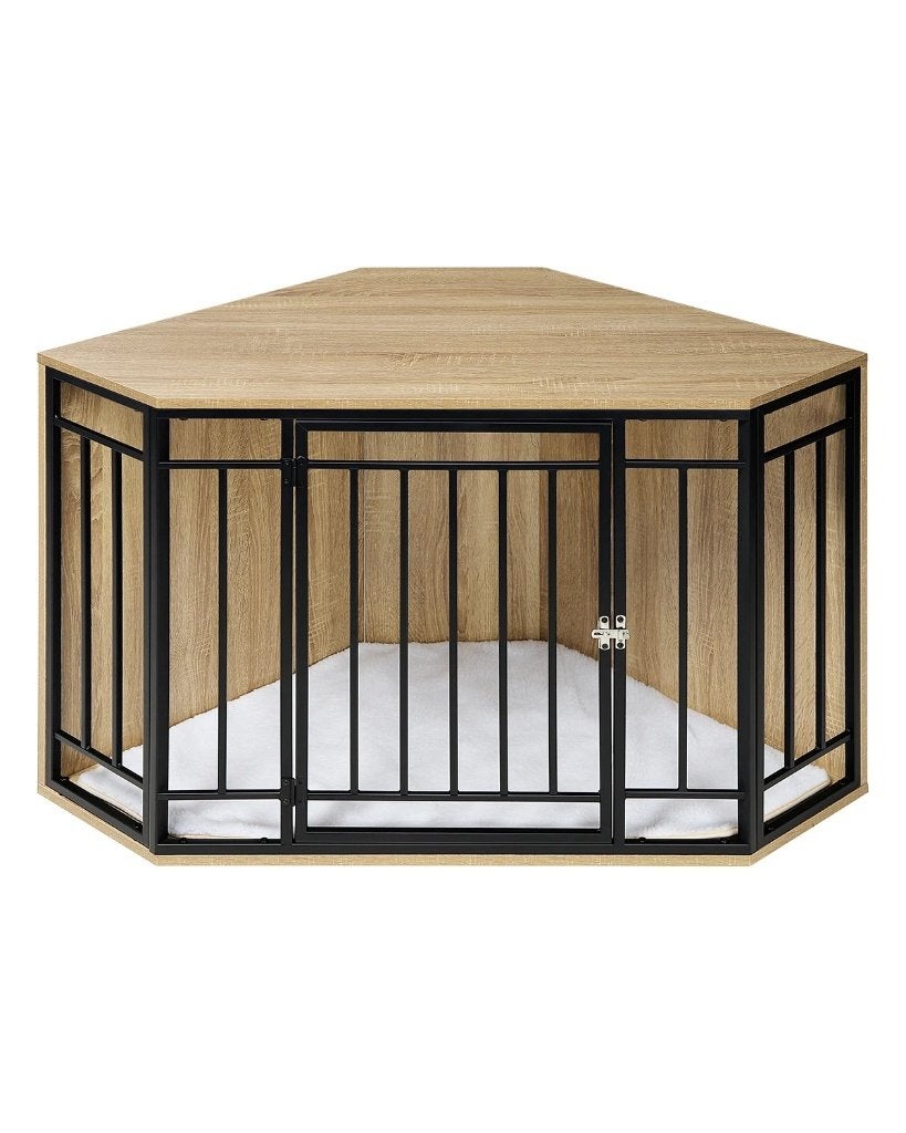 NIEUW Hoek hondenbench met fleecekussen 111 x 67 x 60, Ophalen, Nieuw