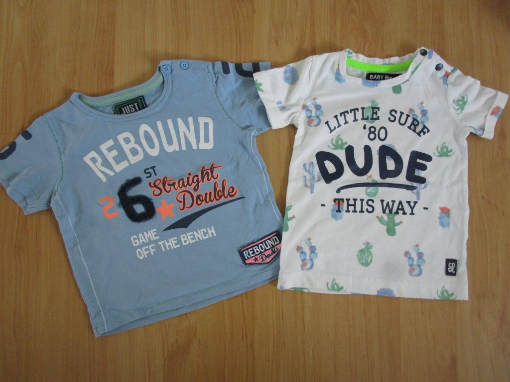 Just Small + Europe Kids - twee stoere shirts maat 80, Kinderen en Baby's, Babykleding | Maat 80, Just Small + Europe Kids, Ophalen of Verzenden