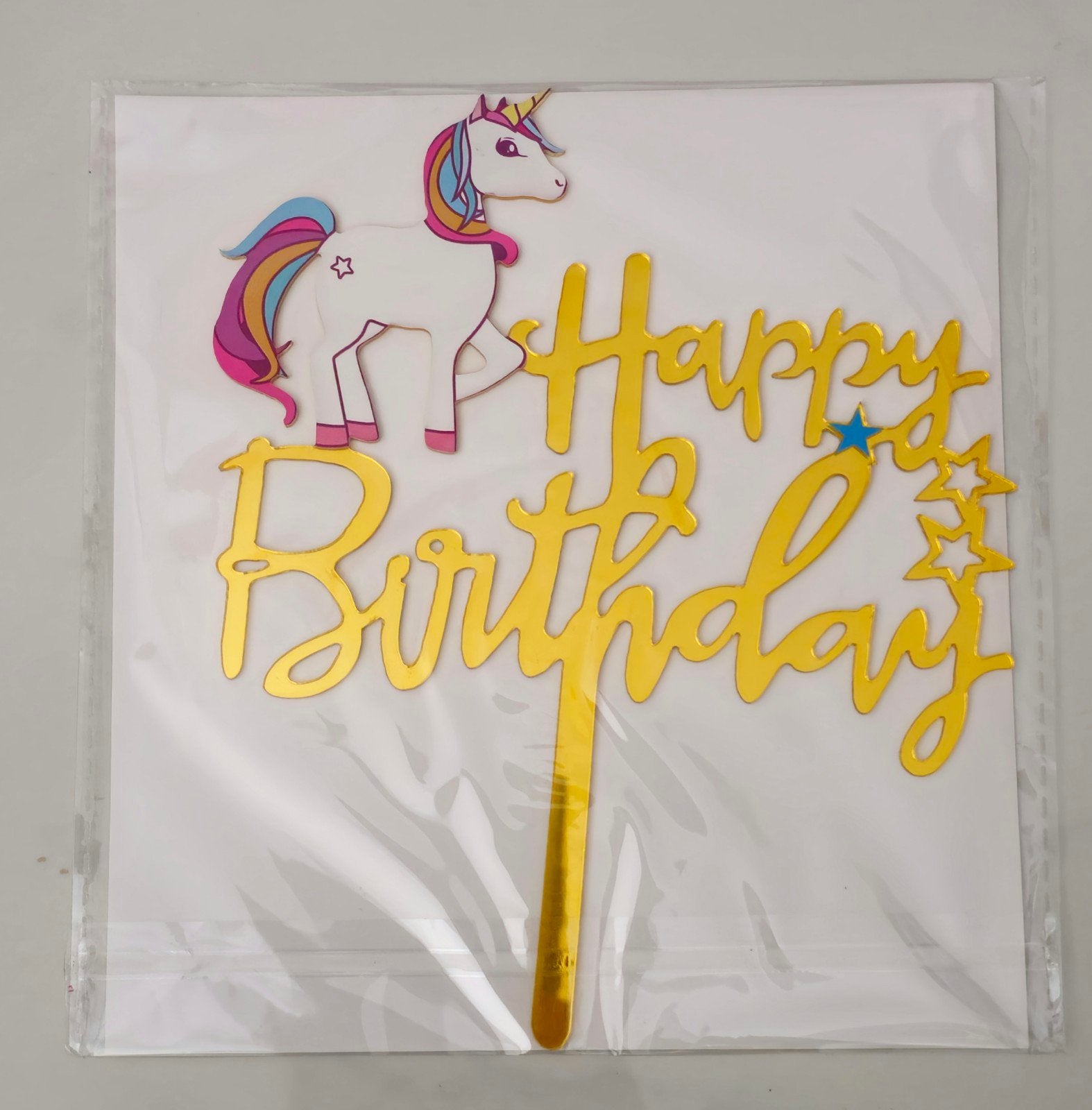 15 Eenhoorn Happy Birthday Taarttoppers - Nieuw, Ophalen of Verzenden, Nieuw, Versiering, Verjaardag