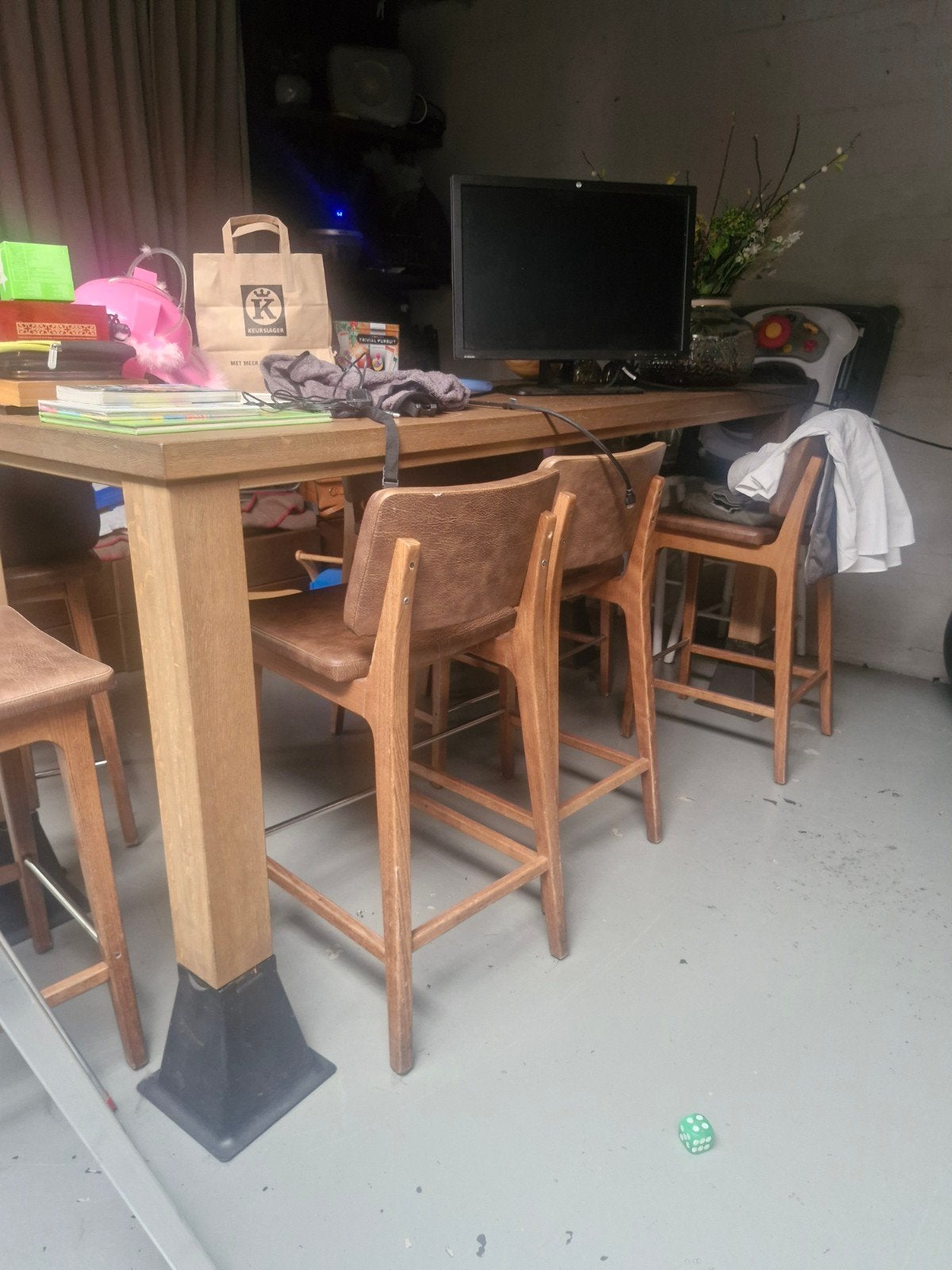Extra smalle eikenhouten tafel 80x210 cm, Gebruikt, Eikenhout, 200 cm of meer, Vier personen