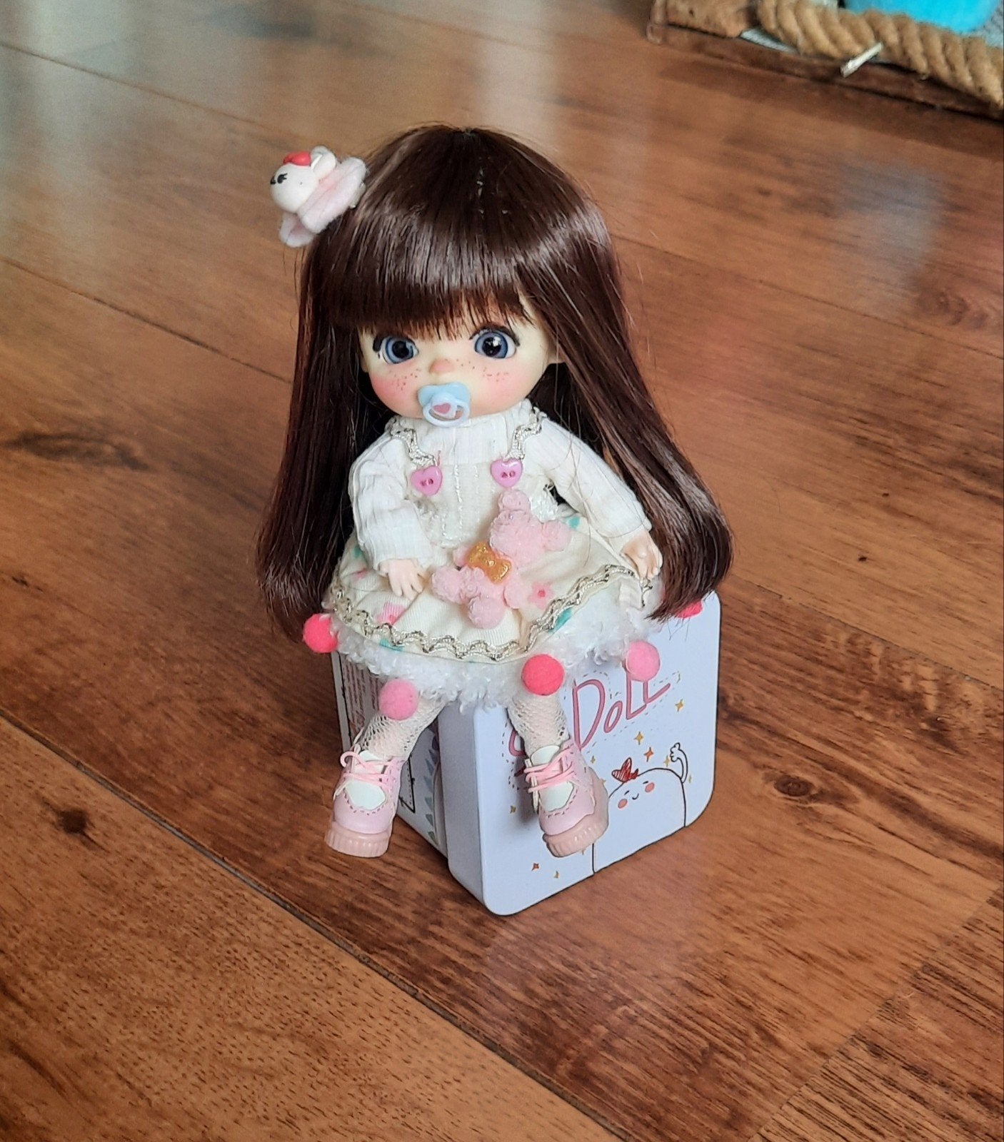 Bjd 13 cm , ob11  ooak StoDoll fullset pop, Verzamelen, Ophalen of Verzenden, Zo goed als nieuw, Pop