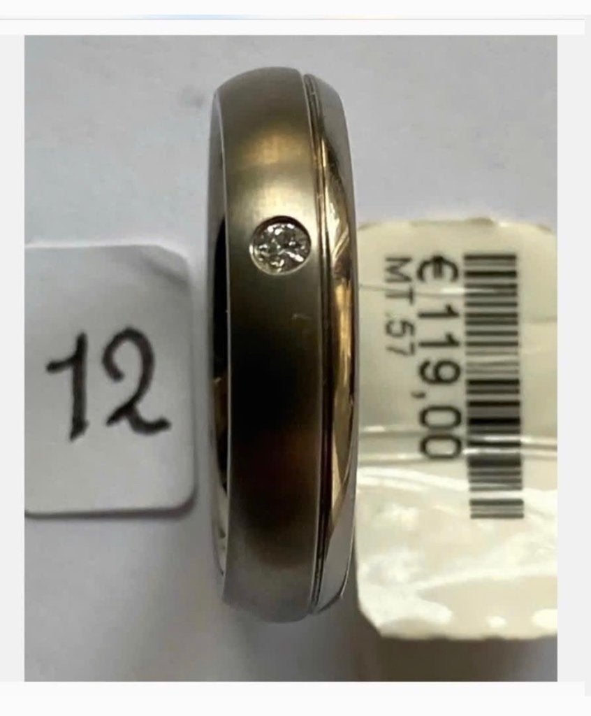 Sale: RVS ring nieuw met briljant, maat 18, 18 tot 19, IJzer of Staal, Nieuw, Ophalen of Verzenden
