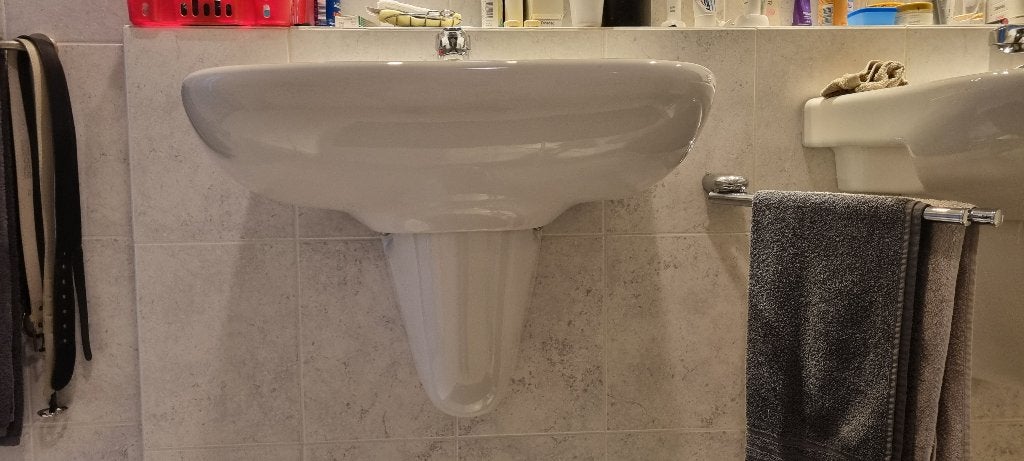Villeroy&Boch wastafel  met syphon en kraan, Ophalen, Gebruikt, 50 tot 100 cm, Minder dan 100 cm