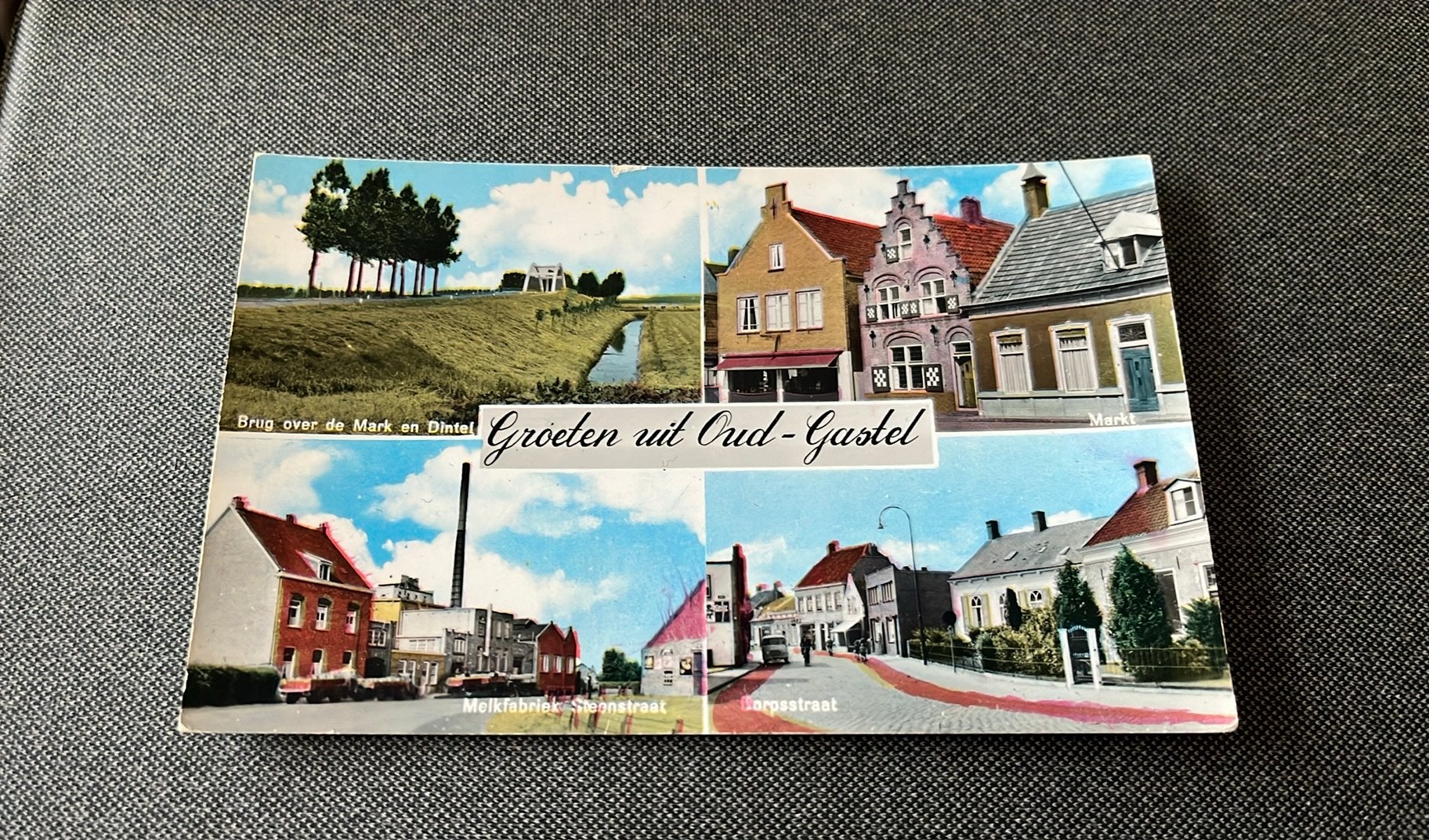 Oud Gastel 4 luik met melkfabriek Dorpsstraat, Ophalen of Verzenden, 1960 tot 1980, Ongelopen, Noord-Holland