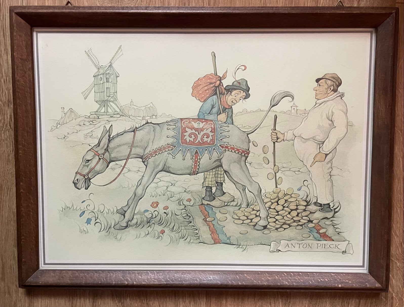 Schilderij met Efteling prent van Ezeltje Strek Je, Ophalen of Verzenden
