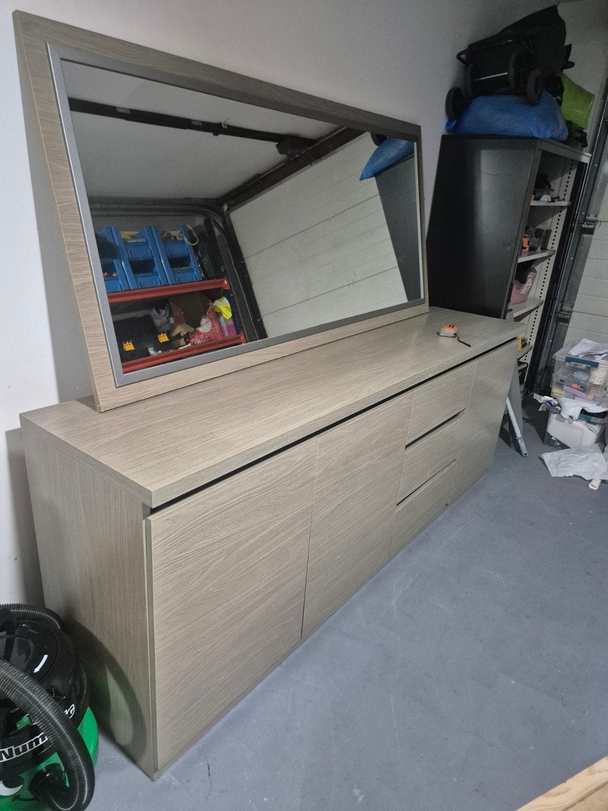 Dressoirkast, spiegel en tv-meubel - Topkwaliteit, Gebruikt, Met deur(en), Ophalen of Verzenden, 200 cm of meer
