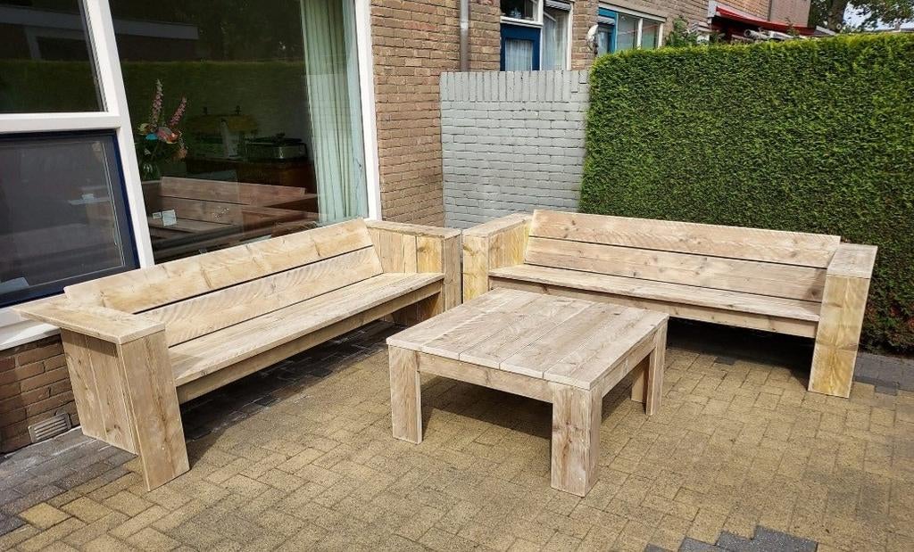 Meubels van gebruikt steigerhout., Ophalen, Gebruikt, Hout