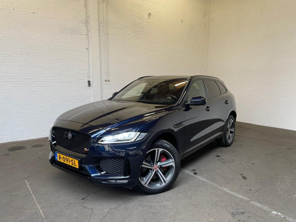 Jaguar F-PACE 3.0 S/C S AWD 35t 381pk R Sport Groot navi|Pan, Auto's, Jaguar, Automaat, Gebruikt, Euro 6, Blauw