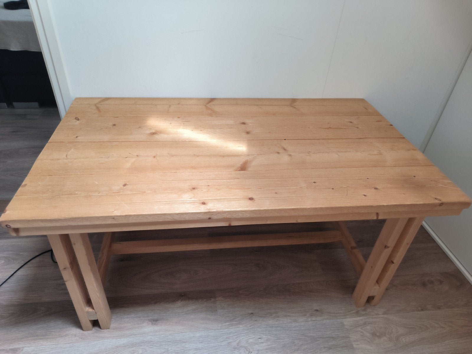 Steiger houtentafel - Ideaal voor eetkamer of werkplek, Ophalen, Gebruikt, 100 tot 150 cm, 50 tot 100 cm