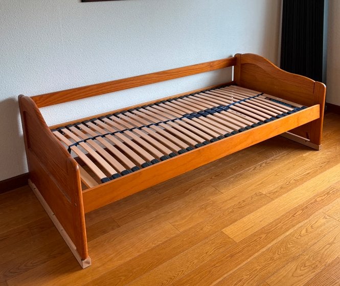 Houten 1-persoons bed, Ophalen, Eenpersoons, Bruin, Klassiek