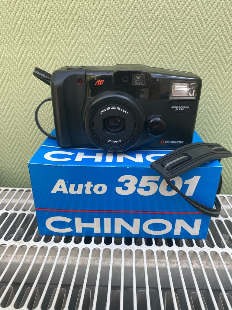 Chinon Auto 3501 compact camera 35mm zoom met draagtas, Audio, Tv en Foto, Verzenden, Zo goed als nieuw, Compact, Overige Merken