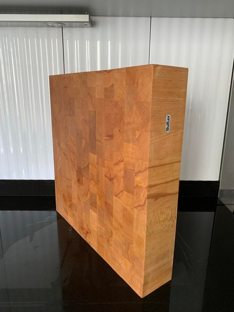 Massief houten snijplank / hakblok van Butler, Huis en Inrichting, Ophalen, Hout, Snij-/serveerplank, Zo goed als nieuw