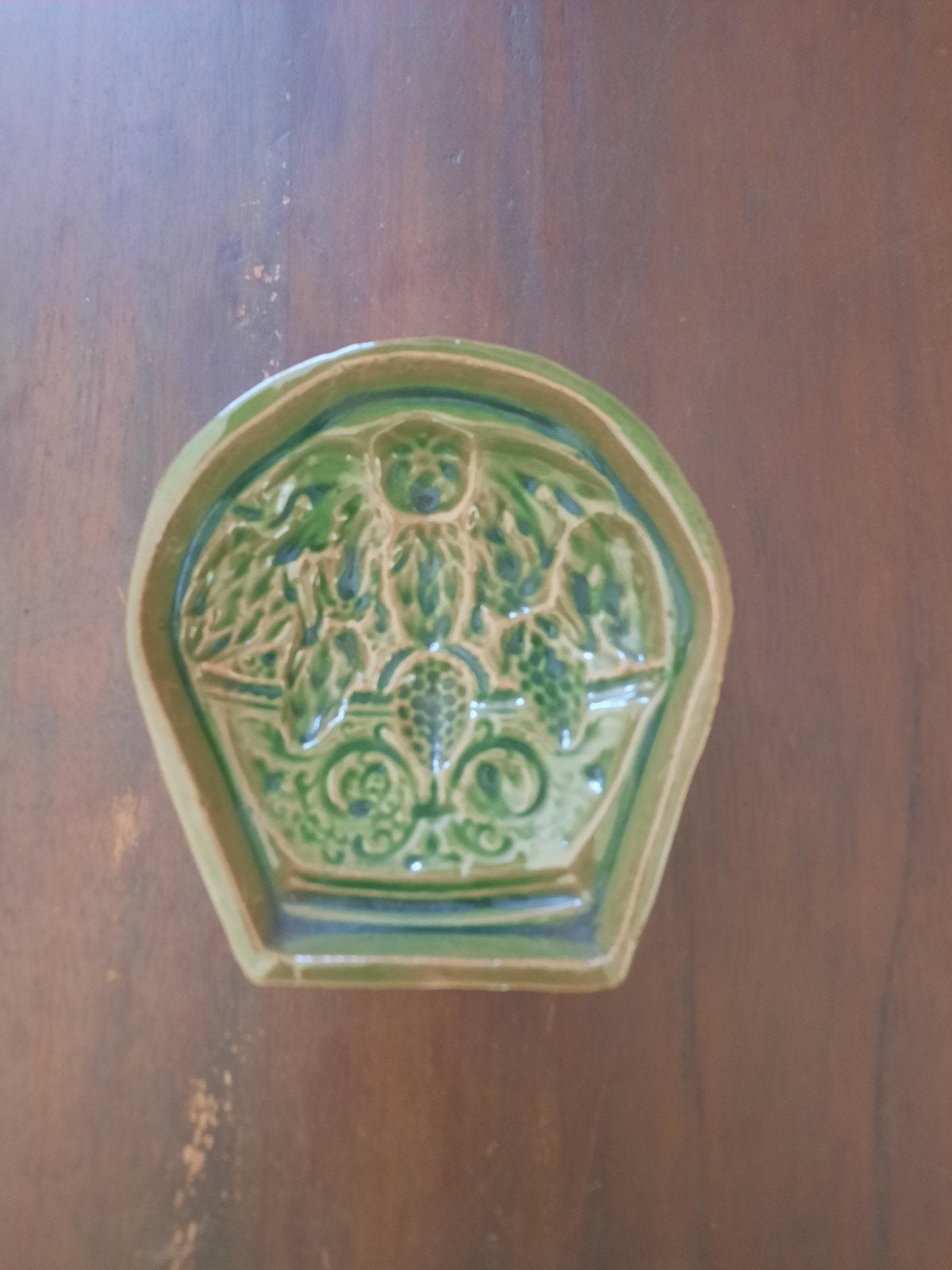 Groen Keramische schaaltje met Reliëf, Ophalen of Verzenden